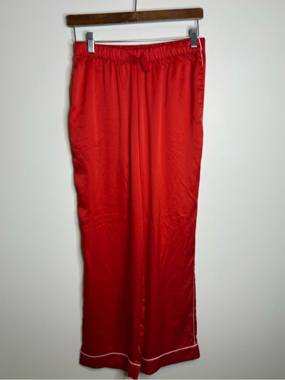 Victoria's Secret Red Satin Pants with White Piping size medium